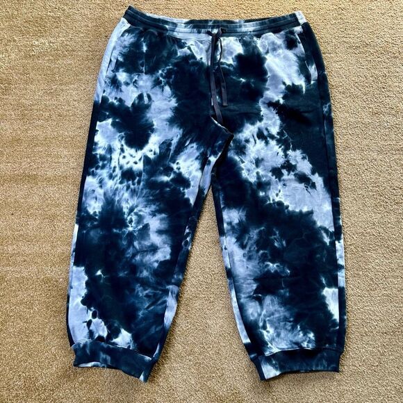 RM Rebecca Minkoff Womens Blue Tie Dye Drawstring‎ Jogger Sweatpants Size 2X - Picture 1 of 8